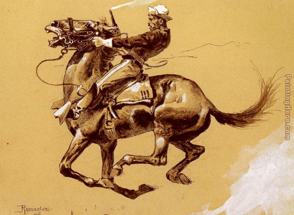 Ugly Oh The Wild Charge He Made painting - Frederic Remington Ugly Oh The Wild Charge He Made art painting